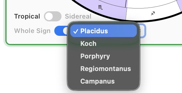 Quick house switching dropdown